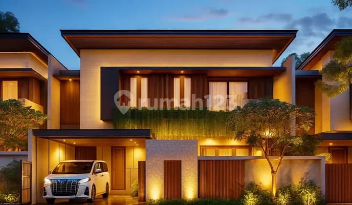 Bpf1778 Rumah Semi Villa Tropis Modern 2Kt di Area Perumahan yang Tenang