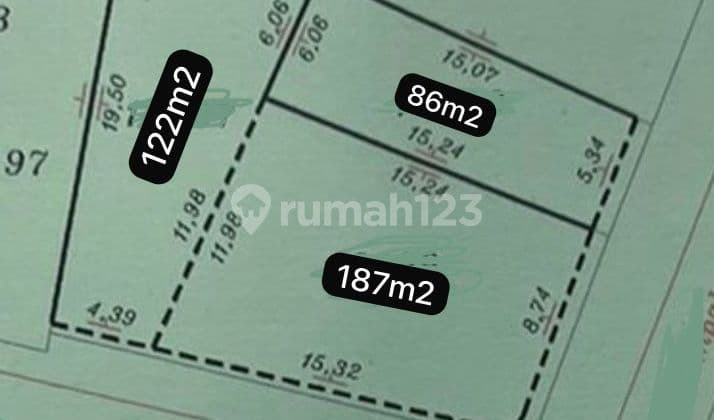 Dijual 3 Kavling Residensial Cempaka Putih 187M² SHM Siap Bangun