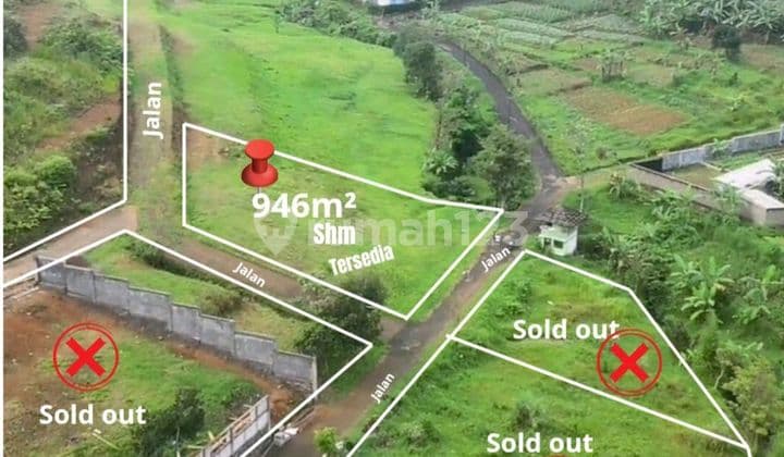 Dijual Tanah Luas 946m2 Shm Di Cisarua Puncak Bogor
