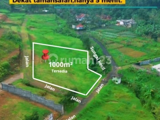 For Sale 1000m2 Land in Cisarua, Puncak, Bogor