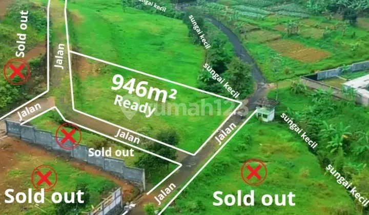 Dijual Tanah Shm Luas 946m2 Dicisarua Puncak Bogor