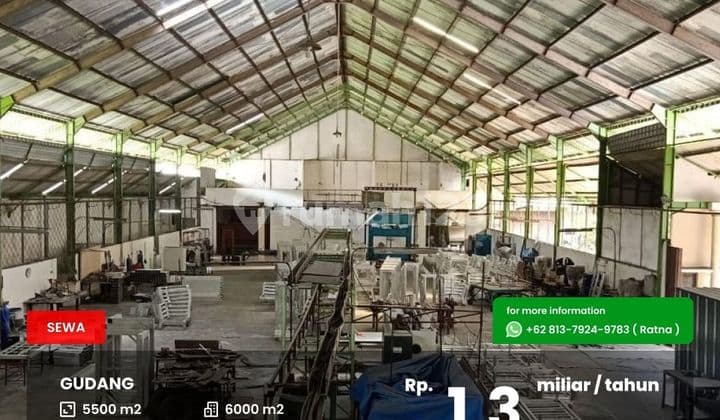 Gudang luas dekat bandara Abdul Rahman Saleh