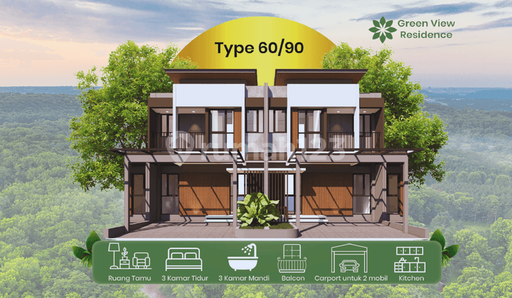 Rumah Bergaya Minimalist Modern di Bubulak