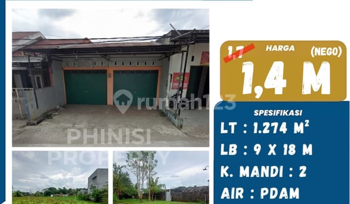 Ruko + Tanah Luas di Jalan Pallantikang 1 Gowa Dekat Syech Yusuf