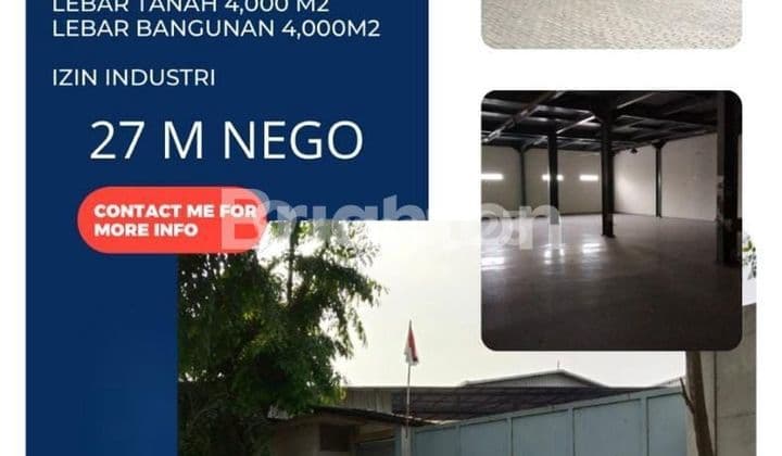Pabrik / Gudang Jalan Iskandar muda Sewan Neglasari Tangerang Dekat Bandara Soekarno Hatta 4000m2 nego