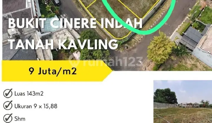 For Sale Tanah Kavling Bukit Cinere Indah Depok