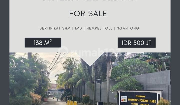 Kavling Siap Bangun Perumahan Wismamas Strategis Nempel Toll