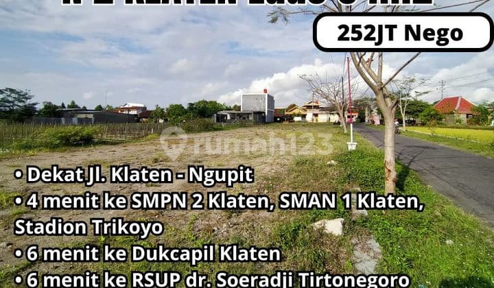 Jual Tanah Kavling Zonasi SMP N 2 Klaten Luas 84m2 Cuma 252JT Nego Legalitas SHM di Karanglo Klaten