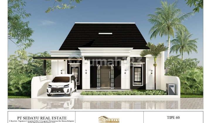Sisa 2 Unit!!! Rumah Megah American Classic di Kalasan Sleman Type 60/110M2 3Kt+2Km Legalitas SHM