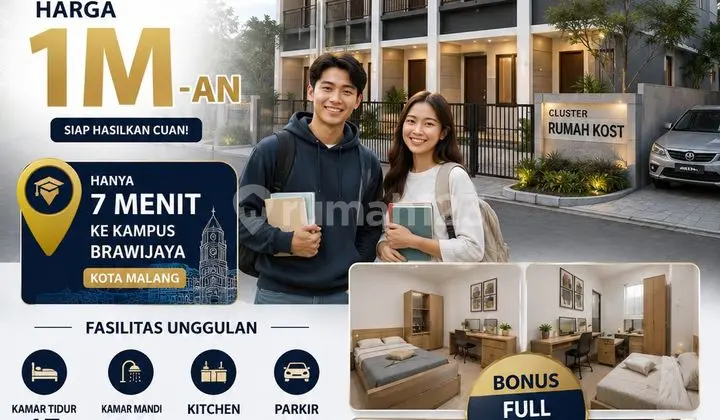 Rumah Kost Siap Cuan 8 Menit Kampus Uin Sigura- Gura Kota Malang