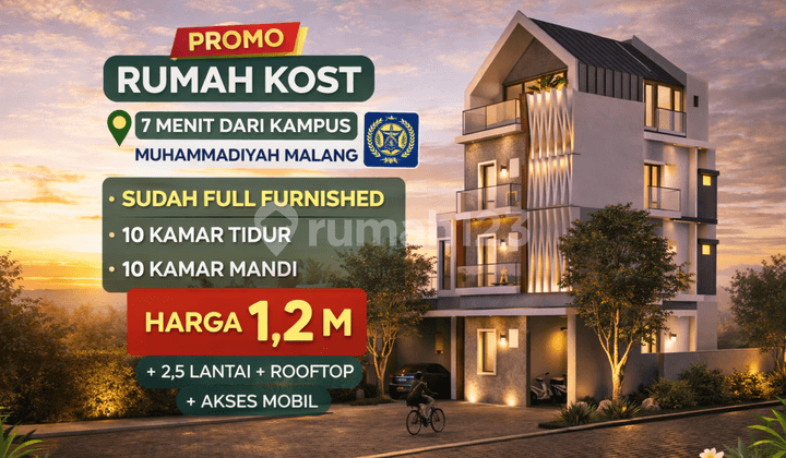 Rumah Kost Strategis 7 Menit Dari Kampus Umm Malang