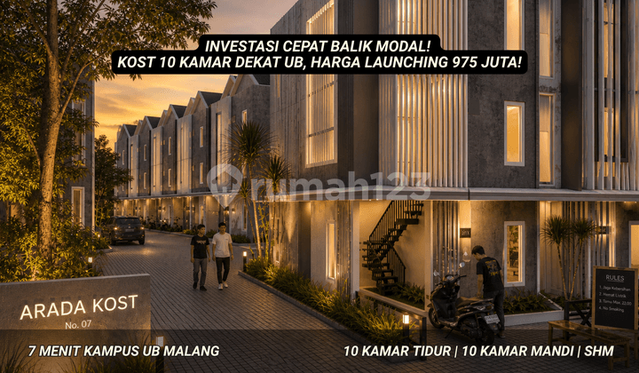 Boarding House 10 Rooms Fully Furnished 7 Minutes to Brawijaya University Campus Malang