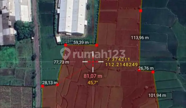 Lahan Zona Industri Lokasi Strategis Sukodadi,Lamongan Luas 5,3 Ha