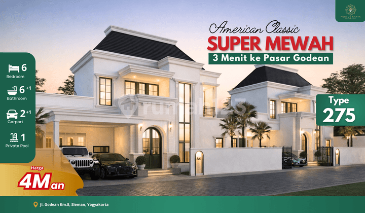 Dijual Rumah Mewah Baru Godean SHM dengan Kolam Renang Pribadi