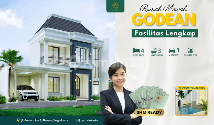 Jual Rumah Mewah 2 Lantai Godean SHM Dekat Tugu Jogja