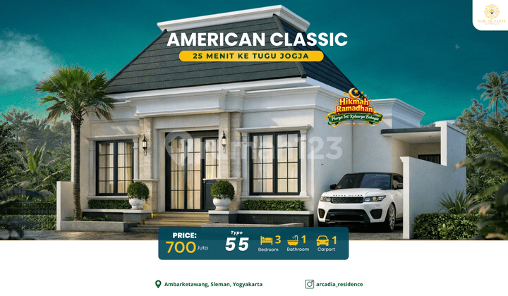 Jual Rumah Mewah Baru Jogja SHM dengan Desain American Style