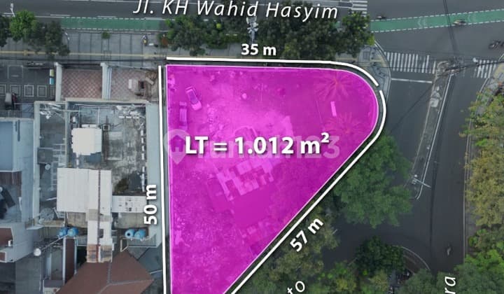 Ready-to-Develop Commercial Zone Land in Wahid Hasyim Menteng 1,012 m²