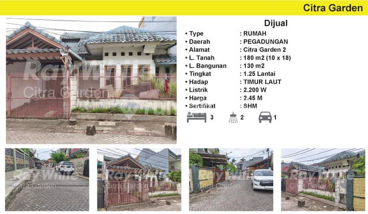 Rumah Tua Hitung Tanah, Citra 2, Murah, Shm, Timur Laut