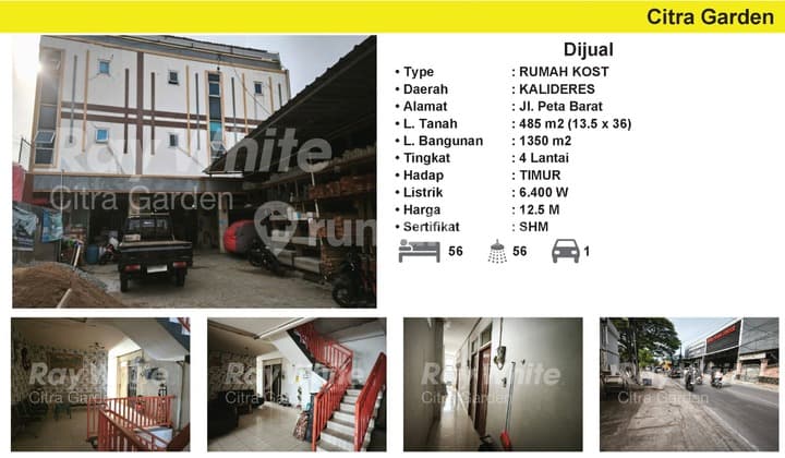 Rumah Kos Full Sewa 56 Kamar Kalideres