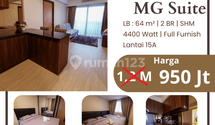 DIJUAL APARTEMEN MG SUITE LT 15A TYPE 2 BR FURNISHED SEMARANG TENGAH