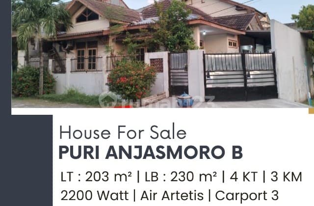 FOR SALE HOUSE WITH SPACIOUS CARPORT PURI ANJASMORO B WEST SEMARANG