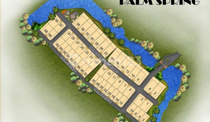 Dijual Kavling Hunian Palm Spring Luas 1000m² Lokasi Strategis