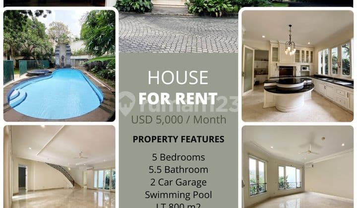 For Rent Rumah Mewah Semi Furnish Bagus Di Cilandak Luas 800m²