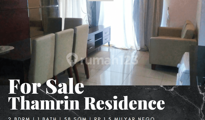 Dijual Apartemen Thamrin Residence 2 Bedrooms Fully Furnished