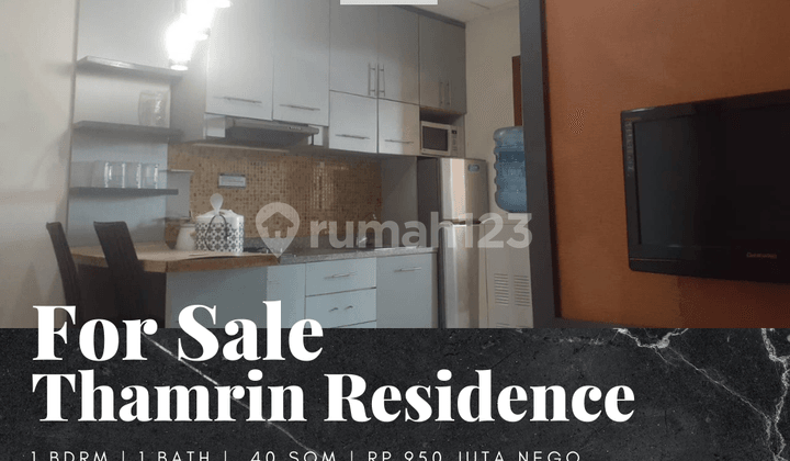 Dijual Apartemen Thamrin Residence 1br Furnished View Mas Mansyur
