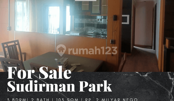 For Sale Sudirman Park Apartment 3 BR Well Furnished