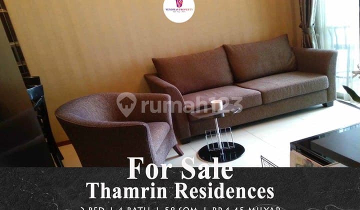 Jual Apartemen Thamrin Residence 2 Bedroom Furnished Nyaman