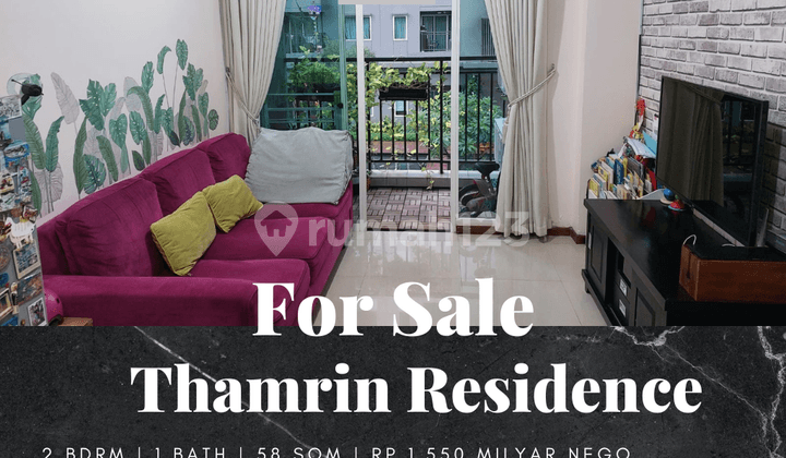 Dijual Apartement Thamrin Residence 2 BR Furnished Low Floor