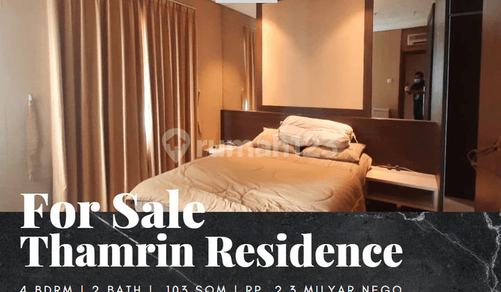 Dijual Apartemen Thamrin Residence 3 Bedroom Furnished Bagus