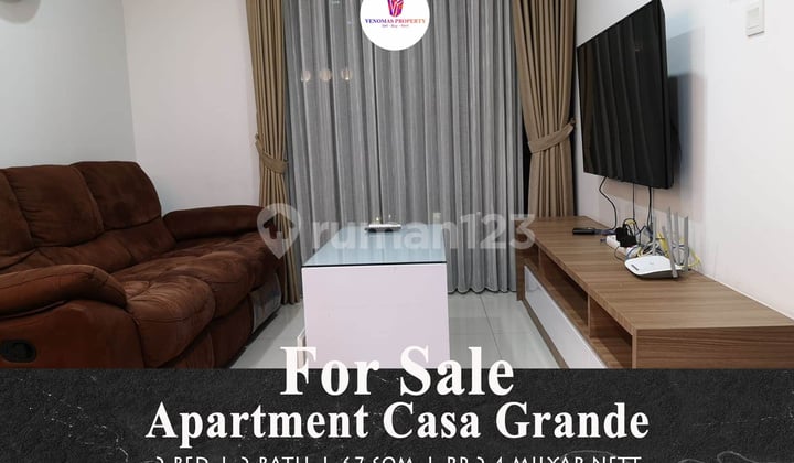 Dijual Apartement Casa Grande 2BR Full Furnished Lantai Rendah