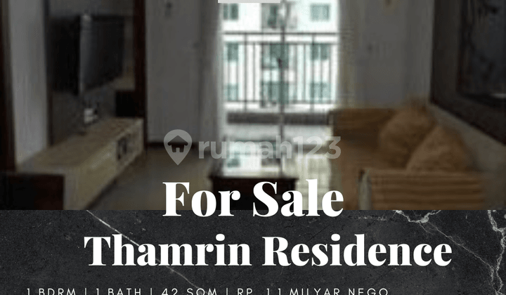 Dijual Apartemen Thamrin Residence 1 Bedroom Furnished Tower A