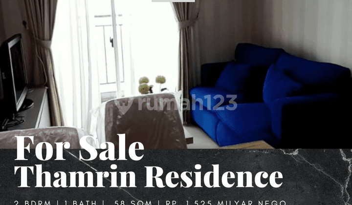 Dijual Apartemen Thamrin Residence 2 Bedroom Furnished Bagus