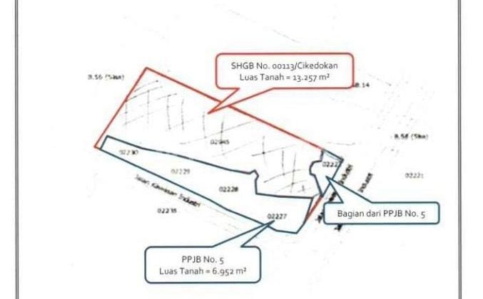 Dijual & Disewa Tanah Industri 2 Hektar Bekasi 70 M Sewa 3 M/thn