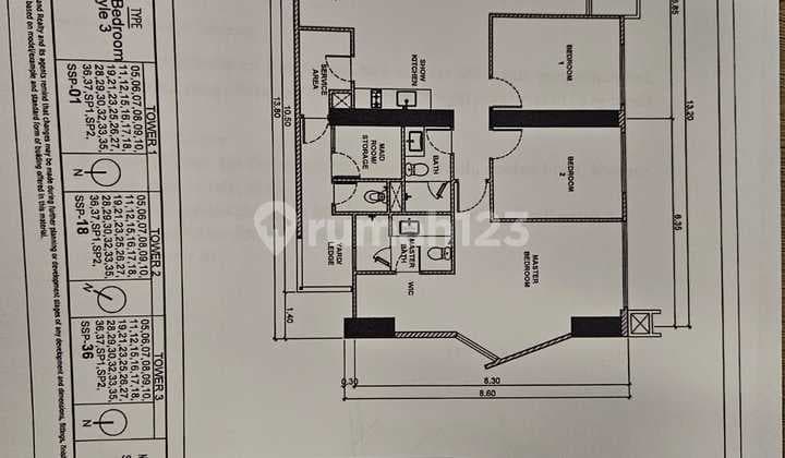 Dijual Apartemen Elevee Alam Sutera Vivre 3 Bedroom 3.9 M Nego Smp Deal