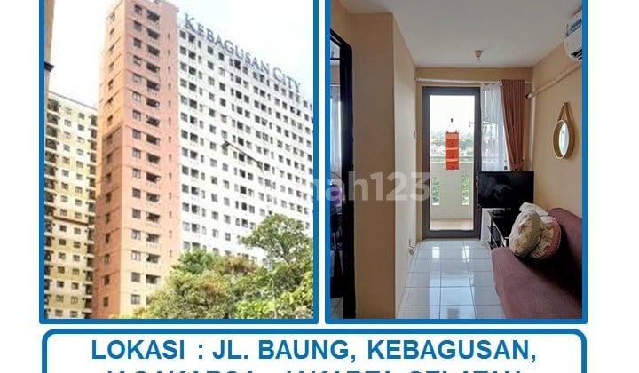 1 Unit Apartemen Kebagusan City Tipe 1 Bedroom, Jl. Baung, Kebagusan, Jagakarsa, Jakarta Selatan.