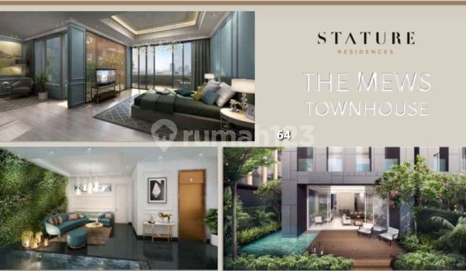 Dijual The Stature Jakarta Town House 3 BR 276 M2 Private Pool