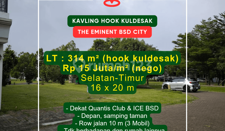 Kavling Hook Kuldesak 314m² the Eminent Bsd