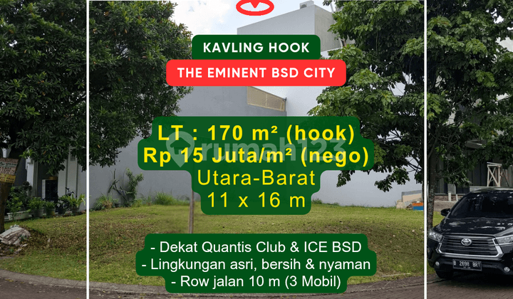Kavling Hook 170m² the Eminent Dekat Ice Bsd