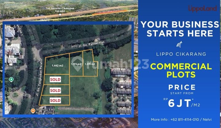 Jual Tanah Bisnis di Pusat Komersial Lippo Cikarang