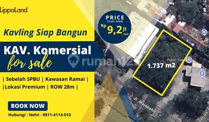 JUAL TANAH KOMERSIAL SIAP BANGUN DI KOTA LIPPO CIKARANG