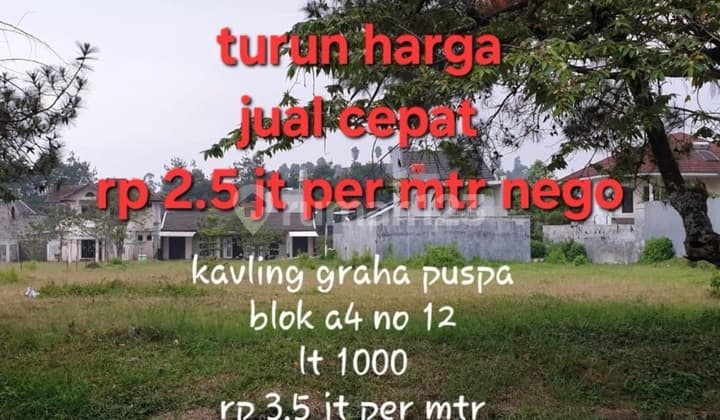 Dijual Cepat Turun Harga Tanah Di Graha Puspa Parongpong Dekat Sersan Bajuri Kolonel Masturi