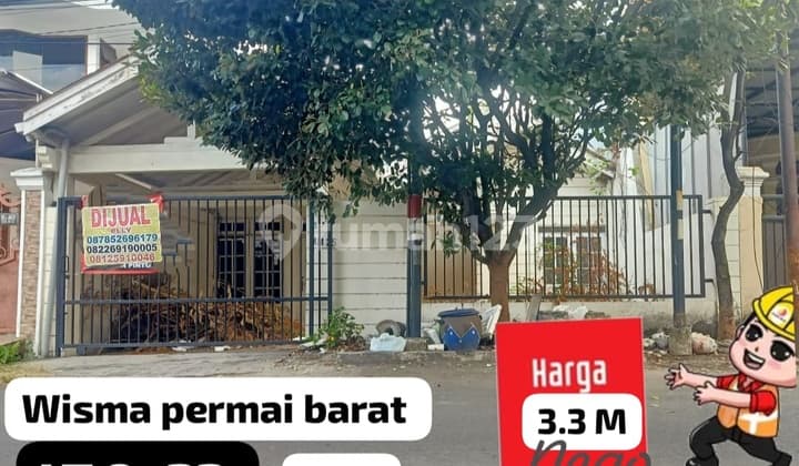 Dijual Rumah Hitung Tanah Wisma Permai Barat, Bisa Untuk Lahan Komersial, Selangkah Ke Galaxy Mall Surabaya