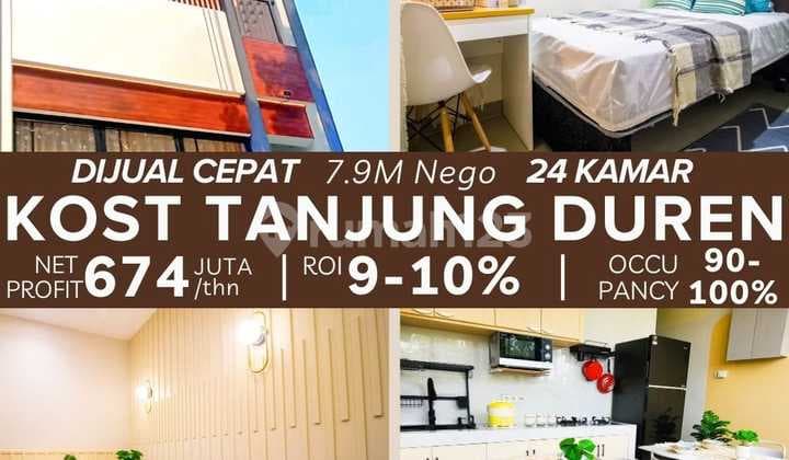 Rumah Kost Baru 4Lantai Furnished Full Occupancy Di Tanjung Duren