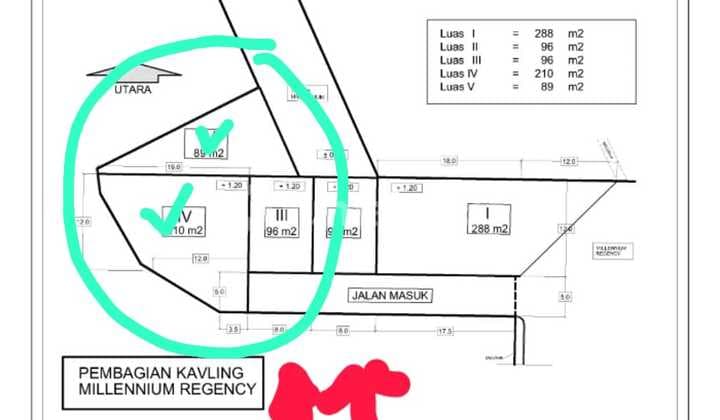 Tanah di Taman Millenium & Millenium Regency, Bandung SHM 270 m²