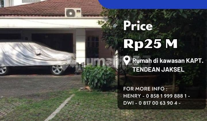 Dibawah Njop Rumah 2 Lantai Di Jl. Kapten Tendean, Hitung Tanah