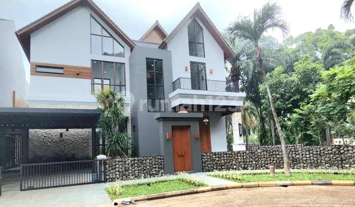 Rumah Mewah Modern Dengan Design Soft Balinese Dan Taman Yang Besar Di Bsd